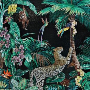 Emerald Wildlife Mosaic Wall