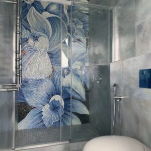 Handcrafted Floral Glass Mosaic Art
