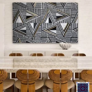 Black and White Mosaic with Brass