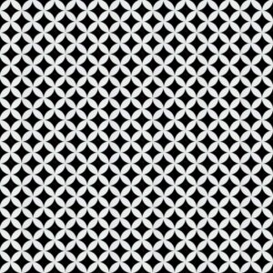 Black and White Petal Mosaic Tile