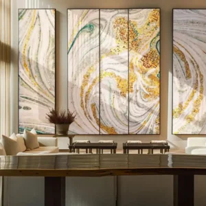 Custom Mosaic Mural with Dynamic Marble Effect