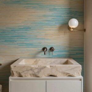Drift Linear Mosaic Vanity Wall