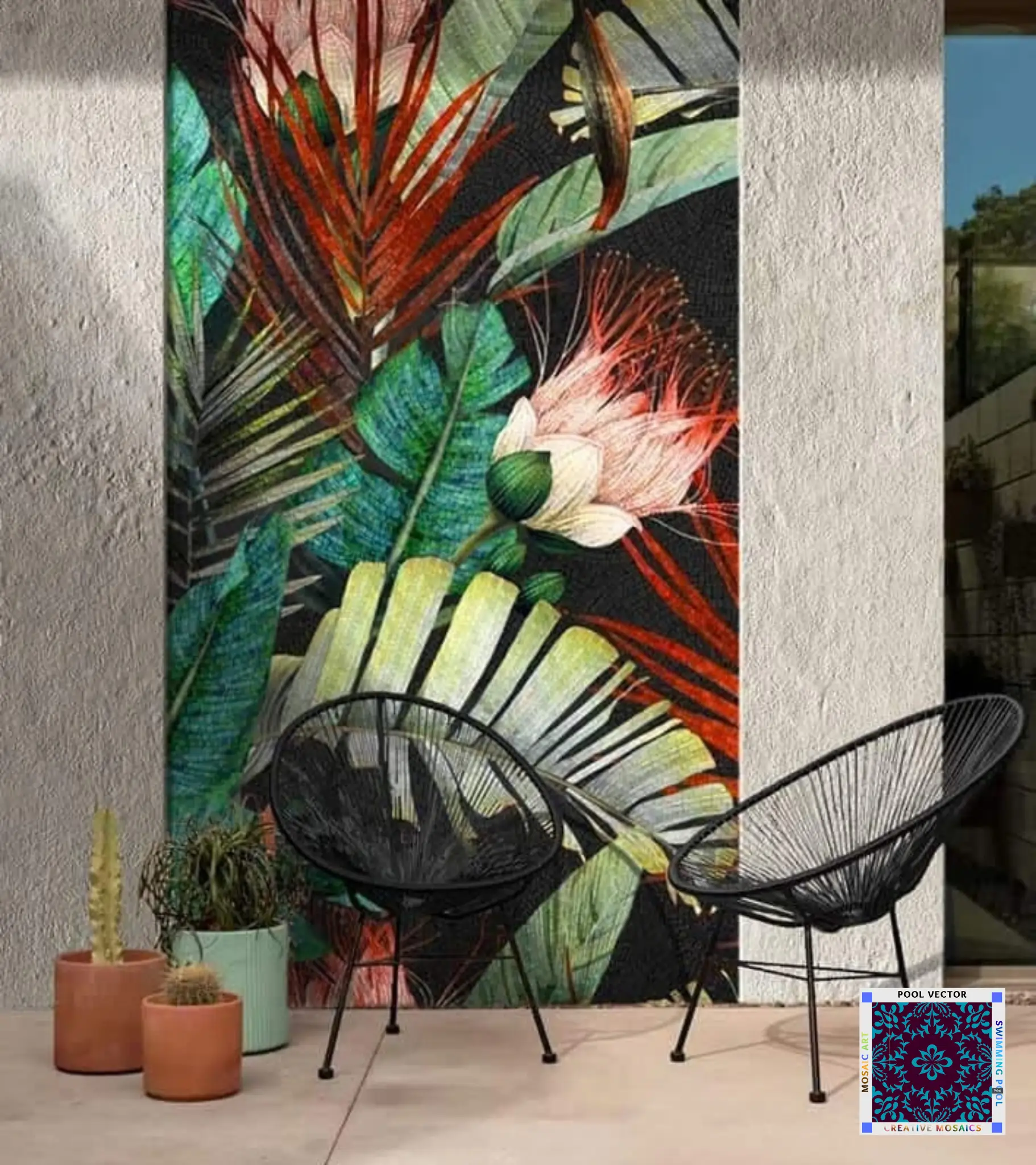 lush-tropical-plants-glass-mosaic-mural