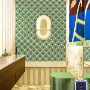 Moroccan Fishscale Glass Tile Mosaic