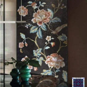 Orange Mosaic Tile Flower Mural