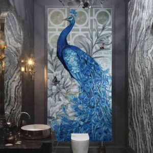 Radiant Peacock Feature Wall