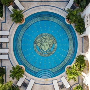 Round Medusa Pool Mosaics