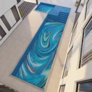 Swirling Blues Pool Mosaic Art