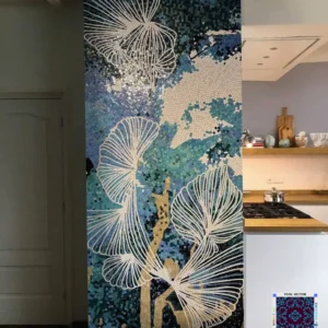 Teal Whisper Glass Mosaic Art