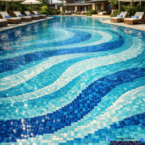 Ocean Wave Mosaic Pool Retreat