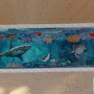 360-Degree Underwater Mosaic Scene Pool