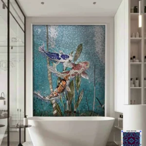 Koi Fish Mosaic Wall