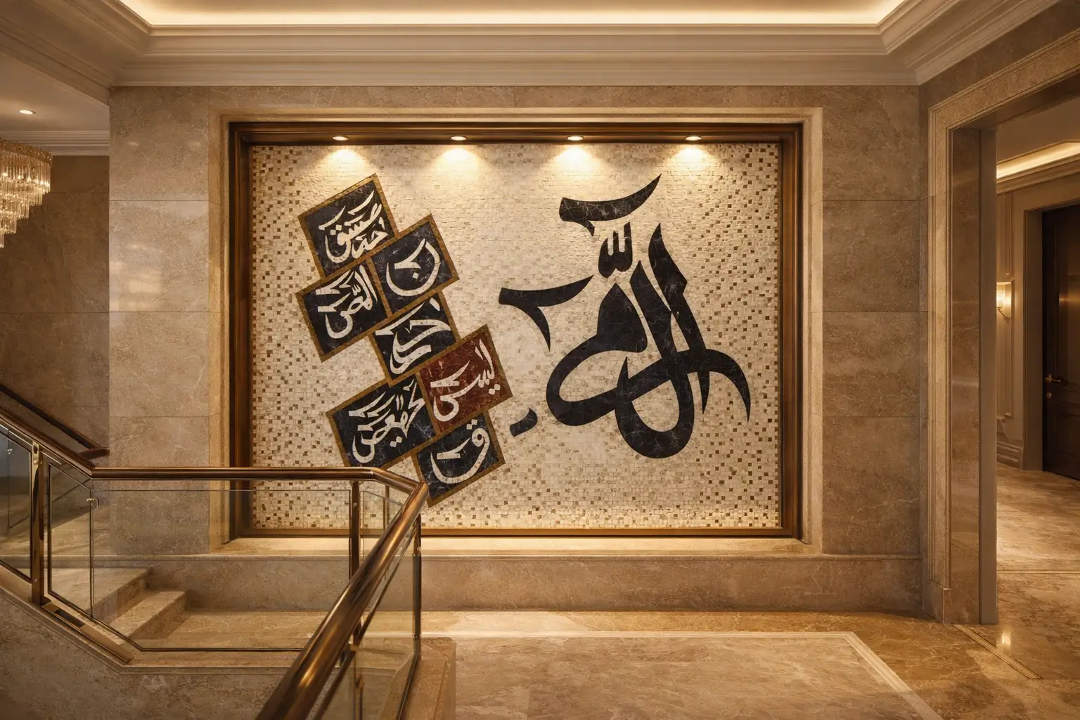 Islamic Mosaic Marble Tiles Designs Stair Front